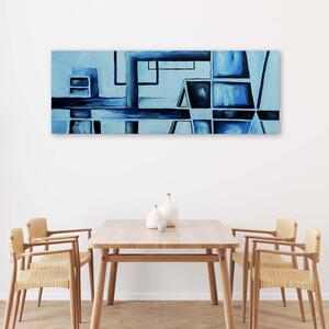 Obraz na plátne Hra s modrou Rozmery: 90 x 30 cm