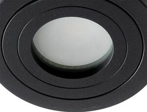 Moderné bodové svetlo do kúpeľne čierne okrúhle IP44 - Capa