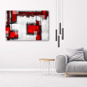 Obraz na plátne Geometrická abstrakcia v červenej farbe Rozmery: 60 x 40 cm