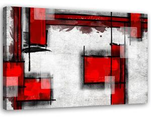 Obraz na plátne Geometrická abstrakcia v červenej farbe Rozmery: 60 x 40 cm