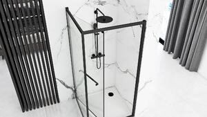 Rea Space In, sprchovací kút 80x100, 6mm číre sklo, čierny profil, REA-K8882