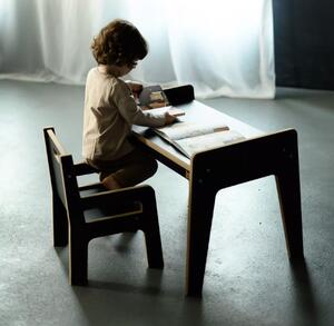 Stôl + stolička pre deti čierna S/M