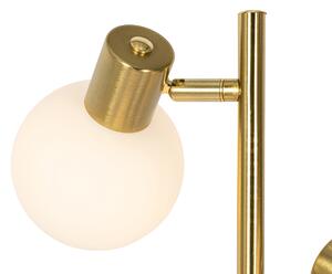 Stojacia lampa zlatá s opálovým sklom 3-svetlá nastaviteľná - Anouk
