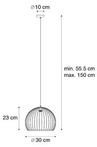 Moderné závesné svietidlo čierne 30 cm - Koopa