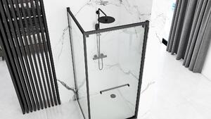 Rea Space In, sprchovací kút 80x100, 6mm číre sklo, čierny profil, REA-K8882