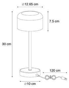 Moderná stolná lampa mosadzná nabíjateľná - Poppie
