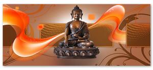 Gario Obraz Hnedý Budha Veľkosť: 120 x 40 cm, Prevedenie: Panelový obraz