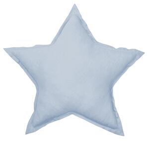 Mini ľanový vankúš hviezda svetlo modrý 38 cm