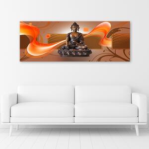 Gario Obraz Hnedý Budha Veľkosť: 150 x 50 cm, Prevedenie: Obraz na plátne