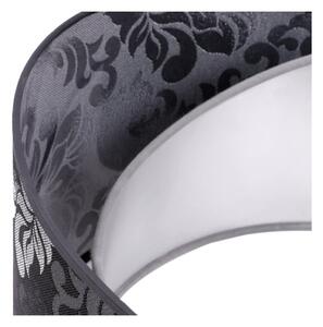 Závesné svietidlo Werona 8, 1x čierne/sivé textilné tienidlo so vzorom, s