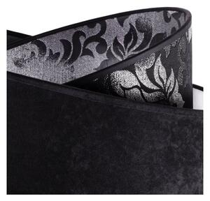 Závesné svietidlo Werona, 1x čierne textilné tienidlo so vzorom, s