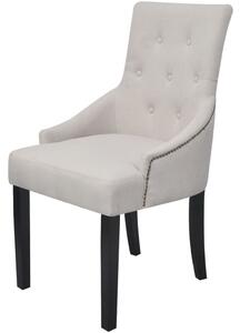 Jedálenské stoličky 4 ks, krémovo sivé, látka
