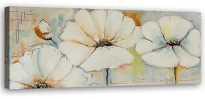 Obraz na plátne Tri kvety a púčik Rozmery: 90 x 30 cm