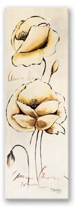 Obraz na plátne Zlaté maľované kvety Rozmery: 30 x 90 cm