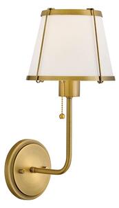 Hinkley HK-CLARKE1-DBR-OW - Nástenná lampa CLARKE 1xE27/40W/230V mosadz/biela