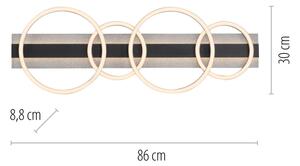 JUST LIGHT. 14426-21 - LED stropné svietidlo CICHIO LED/37W/230V + LED/9,5W čierna