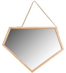 Tutumi, asymetrické zrkadlo na pásku 51 x 49 cm YMJZ20216, hnedá, HOM-08889