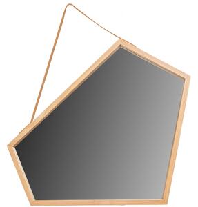Tutumi, asymetrické zrkadlo na pásku 51 x 49 cm YMJZ20216, hnedá, HOM-08889