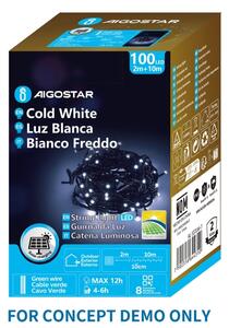 Aigostar - LED solárny vianočný reťaz 300xLED/8 funkcií 32m IP65 studená biela 1200 mAh