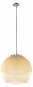 BRILAGI-LED Závesný luster na lanku RETRO GLASS 1xE27/60W/230V matný chróm/dymová béžová