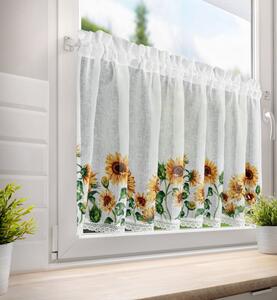 Vitrážková záclona GERDA s kvetmi slnečnice 150x60 cm
