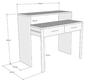 Dizajnový písací stôl Odile 99 cm biely