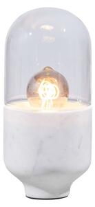 Biela stolová lampa so skleneným tienidlom (výška 26 cm) Asel – WOOOD
