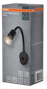 Osram - Flexibilné nástenné svietidlo PLUG TUBE FLEX 1xGU10/5W/230V čierne