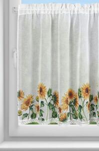 Vitrážková záclona GERDA s kvetmi slnečnice 150x90 cm
