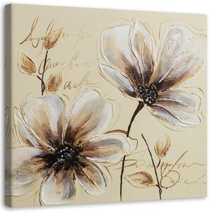 Obraz na plátne Maľované kvety Rozmery: 30 x 30 cm