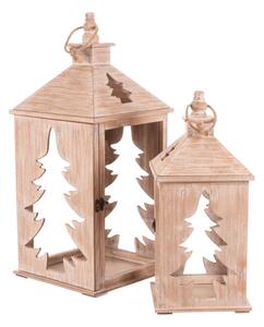 Set dvoch lampášov domček hnedý DA220 (2 ks)