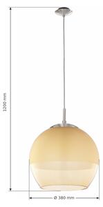 BRILAGI-LED Závesný luster na lanku RETRO GLASS 1xE27/60W/230V matný chróm/dymová béžová