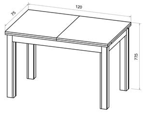 Rozkladací jedálenský stôl DOO 120/160x75 cm svetlý orech