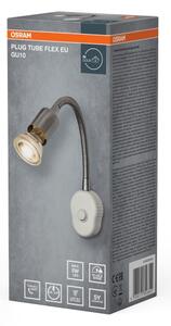 Osram - Flexibilné nástenné svietidlo PLUG TUBE FLEX 1xGU10/5W/230V matný chróm/biela