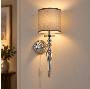 BRILAGI - Nástenná lampa NUBILA 1xE27/60W/230V lesklý chróm/hnedá