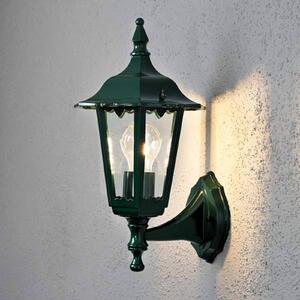 Vonkajšie nástenné svietidlo Firenze, zelené, horná zásuvka, 36 cm