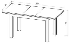 Rozkladací jedálenský stôl DOO 120/160x75 cm svetlý orech