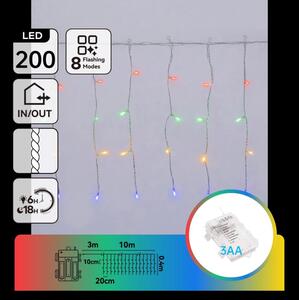 Aigostar - LED vonkajšia vianočná reťaz 200xLED/8 funkcií 3xAA 13x0,4m IP44 viacfarebná