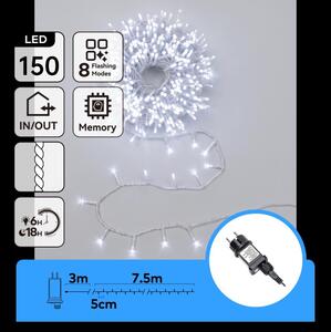 Aigostar - LED Vonkajšia vianočná reťaz 150xLED/8 funkcií 10,3 m IP44 studená biela