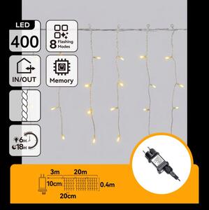 Aigostar - LED vonkajší vianočný reťazec 400xLED/8 funkcií 23x0,4m IP44 teplá biela