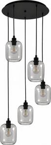 BRILAGI - LED Luster na lanku RETRO GLASS 5xE27/60W/230V čierna/dymová sivá
