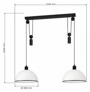 BRILAGI - LED luster na lanku RETRO GLASS 2xE27/40W/230V čierna/biela