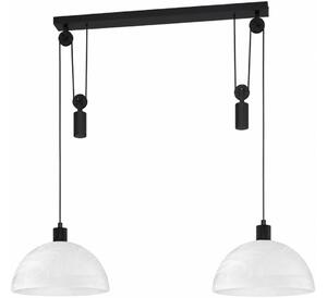 BRILAGI - LED luster na lanku RETRO GLASS 2xE27/40W/230V čierna/biela