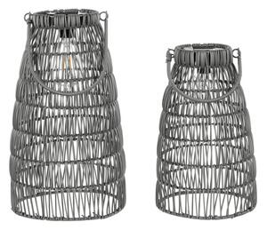 Set dvoch solárnych lampášov sivý PLA102 GREY (2 ks)