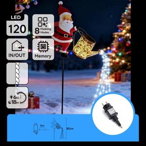Aigostar-LED vonkajšia vianočná dekorácia 120xLED/8 funkcií 80 cm IP44 Santa/studená