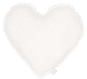 Mini ľanový vankúš srdca biela 28 cm