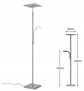 Briloner 1328-022 - LED stmievateľná stojacia lampa LED/21W/230V + LED/3,5W matný chróm