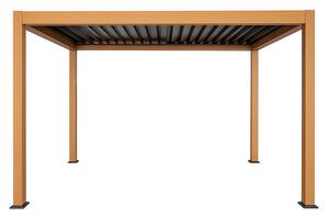 Záhradná pergola s LED osvetlením LUXORA hnedá / antracitová 300x400 cm