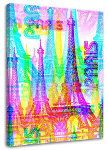 Obraz na plátne Neon Paris Rozmery: 40 x 60 cm