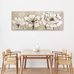 Obraz na plátne Tri biele kvety Rozmery: 90 x 30 cm